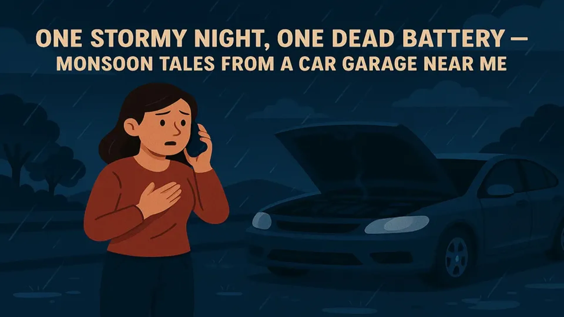 One Stormy Night, One Dead Battery – Monsoon Tales from a Car Garage Near Me